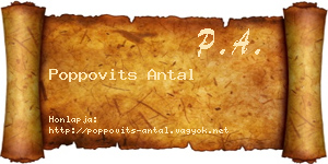 Poppovits Antal névjegykártya